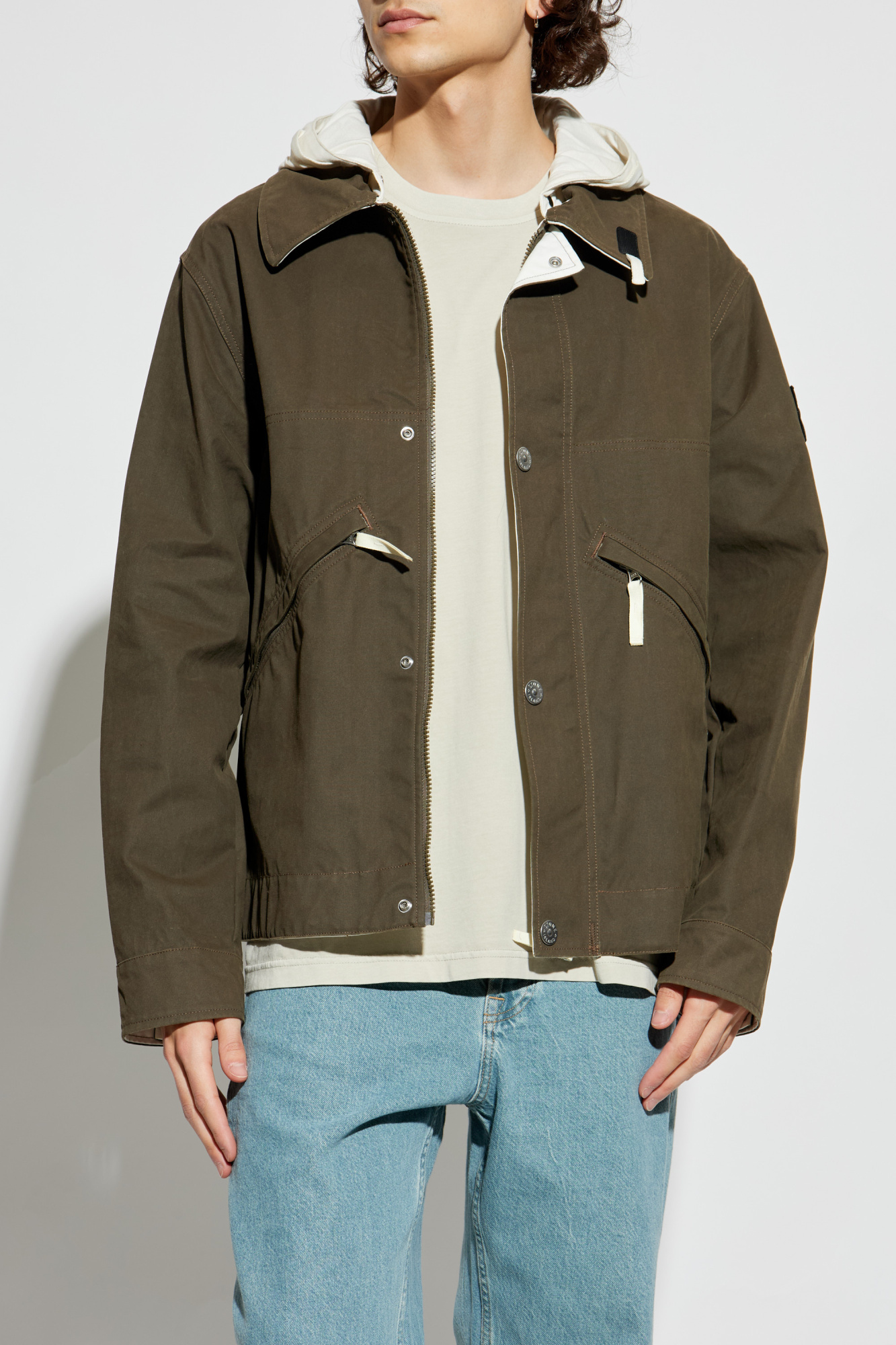 Green 'Tela Resinata' jacket Stone Island - Vitkac AS